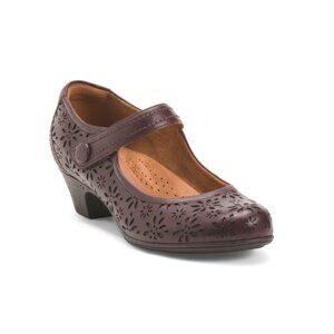 COBB HILL ROCKPORT Red Wide Leather Alesia Comfort Mary Jane Pumps